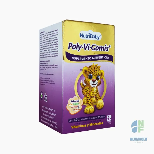 Contenido 60 gomitas masticables de 2.5 g c/u