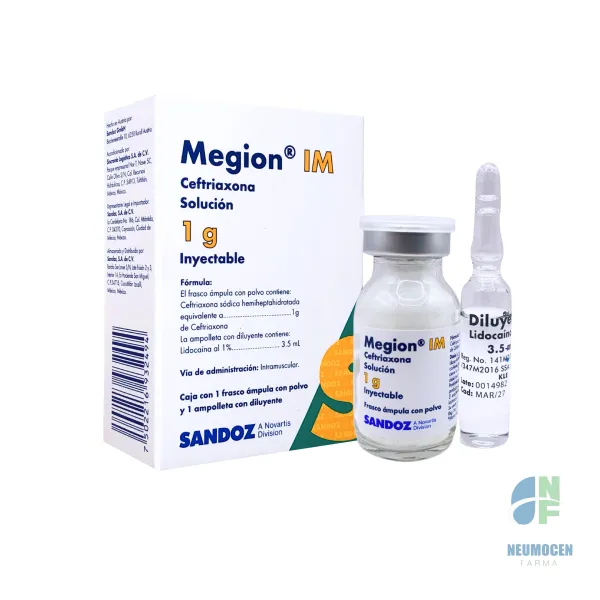 Caja con 1 frasco ámpula con polvo y 1 ampolleta con diluyente